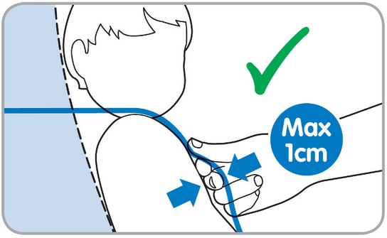 Shoulder straps in outlet car seat